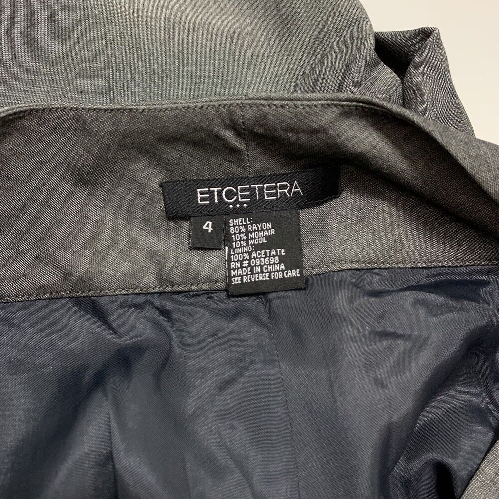 Etcetera gray Wool Mohair blend Lined Wide Bottom High Rise Dress Pants Sz 4 Exc - Picture 5 of 5